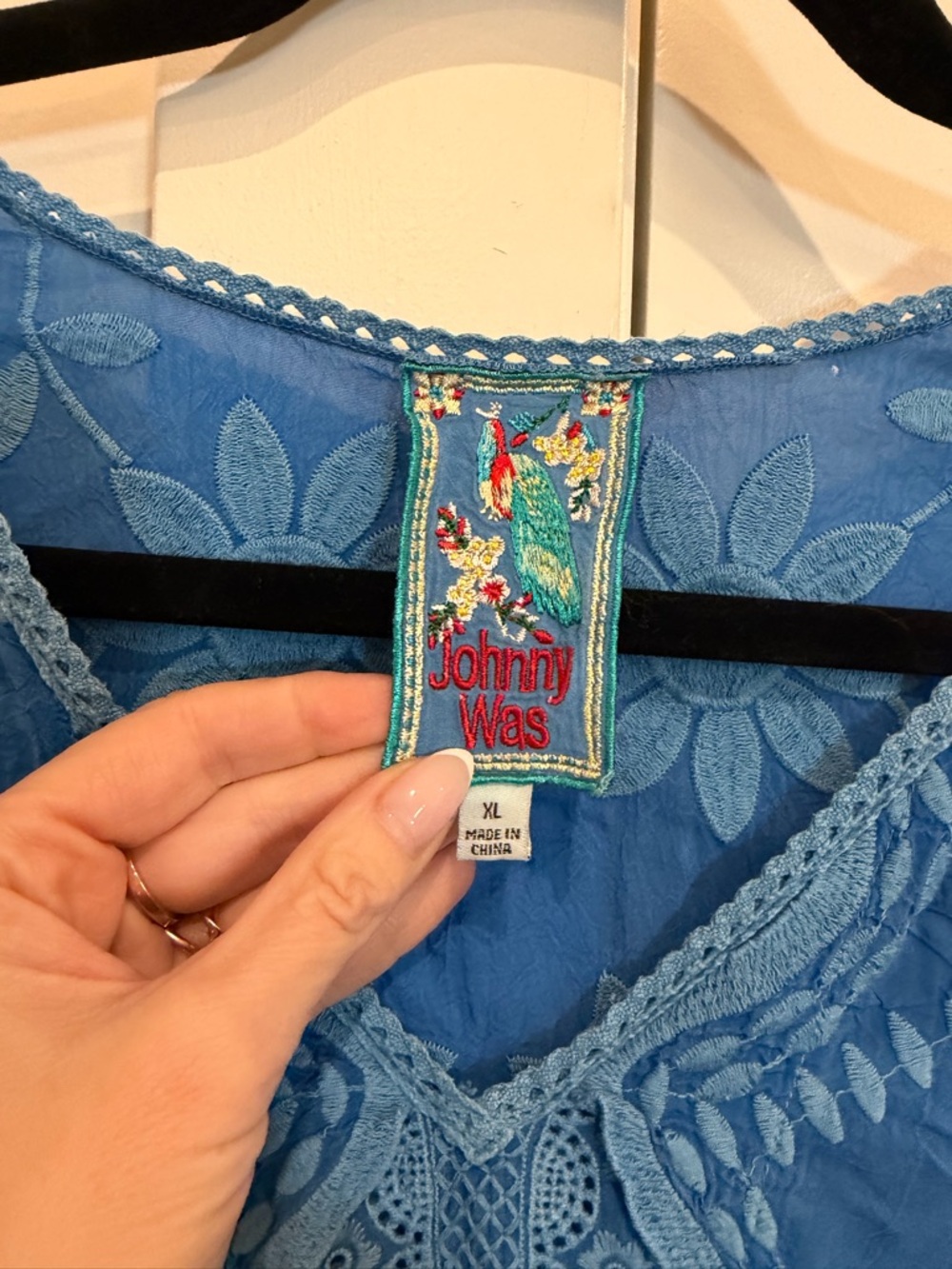 Johnny Was Milano Tunic in Blue Size XL EUC Cottagore Cabincore Boho - Picture 6 of 13